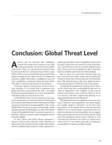 ﻿ THE HERITAGE FOUNDATION Conclusion: Global Threat Level  A