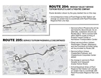 Bus Routes 204, 205 & 206