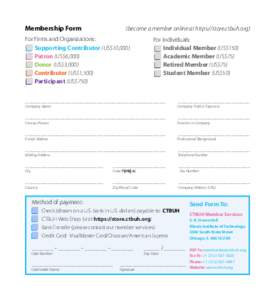 Membership Form	  (become a member online at https://store.ctbuh.org) For Firms and Organizations: Supporting Contributor (US$10,000)