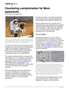 Countering contamination for Mars spacesuits
