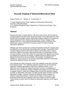 Aquaculture / Sonar / Anti-submarine warfare / Submarine warfare / Mariculture / Aquaculture of salmonids / Multibeam echosounder / Acoustic seabed classification