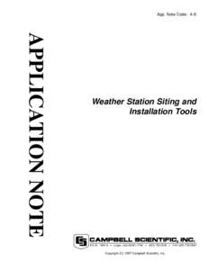 Weather Station Siting and Installation Tools (App. Note 4-S)