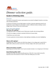      Dimmer selection guide. Guide to Dimming LEDs