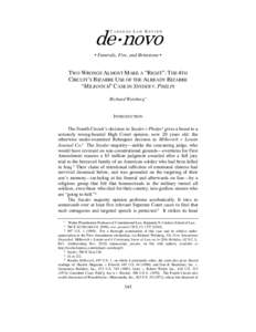 de•novo CARDOZO LAW REVIEW • Funerals, Fire, and Brimstone •  TWO WRONGS ALMOST MAKE A “RIGHT”: THE 4TH