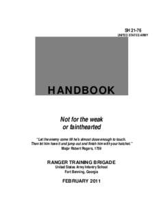 SH[removed]UNITED STATES ARMY HANDBOOK Not for the weak