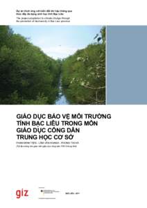 Dự án thích ứng với biến đổi khí hậu thông qua thúc đẩy đa dạng sinh học tỉnh Bạc Liêu The project adaptation to climate change through the promotion of biodiversity in Bac Lieu province  G