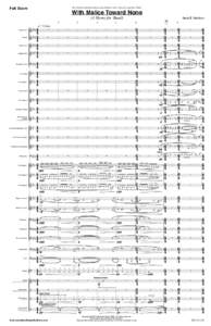 For Professor Marcellus Brown and the Boise State University Symphonic Winds  Full Score With Malice Toward None (A Hymn for Band)