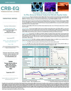 INDEX INSIGHTS  Thomson Reuters/Jefferies CRB In-The-Ground Global Industrial Metals Equity Index INDUSTRIAL METALS