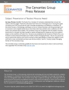 Page 1  Get Social with Us: The Cervantes Group Press Release