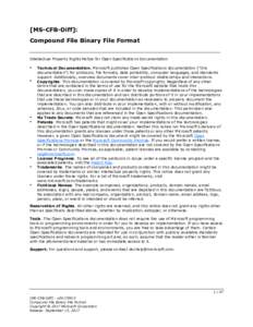 [MS-CFB-Diff]: Compound File Binary File Format Intellectual Property Rights Notice for Open Specifications Documentation ▪  ▪