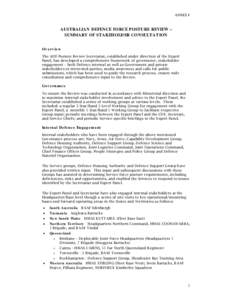 Microsoft Word - Annex F - Summary of Stakeholder Consultation _UNCLASSIFIED_.doc