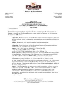 networkMaryland RFP 050B8800021 Questions and Answers #2 (PDF)