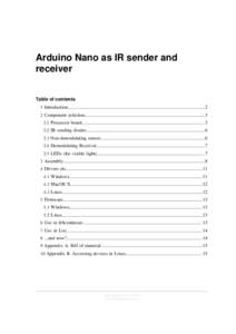 Arduino Nano as IR sender and receiver