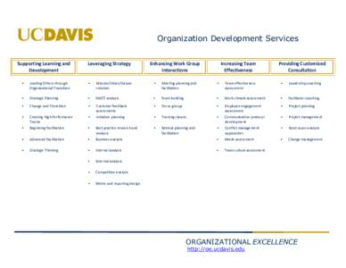 Organization Development Services Supporting Learning and Development Leveraging Strategy