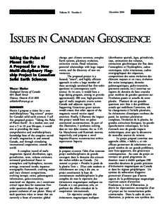 GEOSCIENCE CANADA  Volume 31 Number 4 December 2004