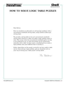How to Solve Logic Table Puzzles