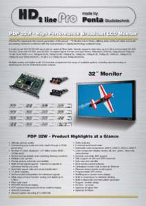 PDP 32W - High Performance Broadcast LCD Monitor HD2 HD 2line i Pro P represents