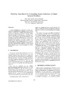 Deriving Algorithms For Computing Sparse Solutions To Linear Inverse Problems - Signals, Systems & Computers, 1997. Conference Record of the Thirty-First Asilomar Conference on
