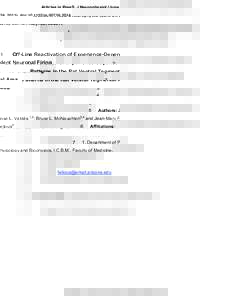 Articles in PresS. J Neurophysiol (June 24, doi:jnOff-Line Reactivation of Experience-Dependent Neuronal Firing