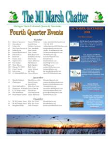 Michigan Ducks Unlimited Quarterly Newsletter  October-December 2014 In this issue: