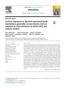 Cortical responses to dynamic emotional facial expressions generalize across stimuli, and are sensitive to task-relevance, in adults with and without Autism