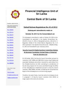 http://fiusrilanka.gov.lk  Financial Intelligence Unit of Sri Lanka Central Bank of Sri Lanka Email No. UNSCR1267/28