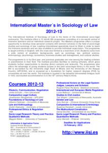 Research Committee on Sociology of Law / Sociology of law / University of the Basque Country / International Institute for the Sociology of Law
