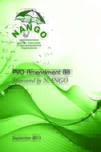 PVO Amendment Bill Sponsored by NANGO September 2013  PVO Amendment Bill