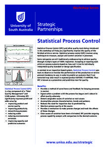Workshop Series  Statistical Process Control Statistical Process Control (SPC) and other quality tools being introduced in this workshop will help you significantly improve the quality of the finished article or service.