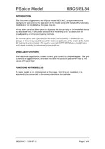 PSpice Model  6BQ5/EL84 INTRODUCTION This document supplements the PSpice model 6BQ5.INC, and provides some