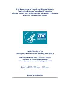 Public Meeting of the Interagency Committee on Smoking and Health