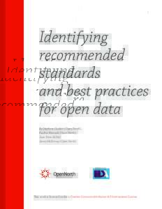 1  Identifying recommended standards and best practices