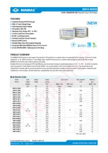 ®  MIW10 SERIES DC/DC CONVERTER 10W, Regulated Output, DIP Package  FEATURES