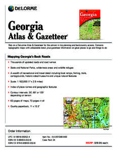 DE LORME  Georgia  Atlas & Gazetteer