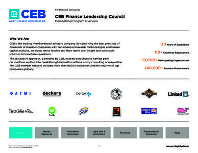 For Midsized Companies  CEB Finance Leadership Council Membership Program Overview  Who We Are