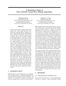 A Simulation Study of Three Related Causal Data Mining Algorithms Subramani Mani () Center for Biomedical Informatics and