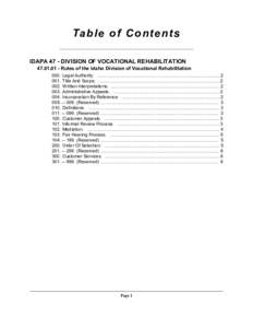 IDAPA 47 - Division of Vocational Rehabilitation.book