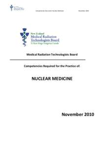 Competencies Document: Nuclear Medicine  November 2010 Medical Radiation Technologists Board