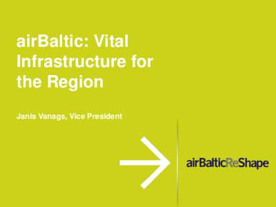 airBaltic: Vital Infrastructure for the Region Janis Vanags, Vice President  airBaltic highlights – Riga hub links 60