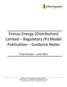 Firmus Energy (Distribution) Limited – Regulatory (Pi) Model Publication – Guidance Notes Final Version – June[removed]______________________________________________________________________________________________