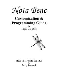 Customization & Programming Guide by Tony Woozley