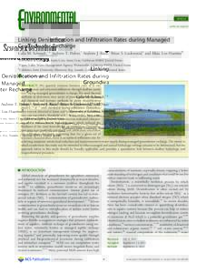 ARTICLE pubs.acs.org/est Linking Denitrification and Infiltration Rates during Managed Groundwater Recharge Calla M. Schmidt,†,* Andrew T. Fisher,† Andrew J. Racz,† Brian S. Lockwood,‡ and Marc Los Huertos§