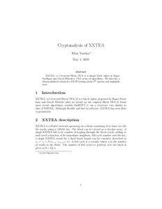 XTEA / Differential cryptanalysis / VR Group / Cryptography / XXTEA / Tiny Encryption Algorithm