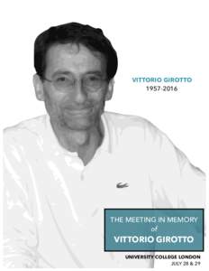 VITTORIO GIROTTOTHE MEETING IN MEMORY of