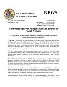 DCEO ISBE Illinois Innovation Talent Program News Release[removed]