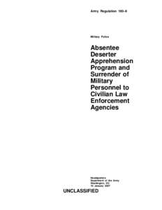 Army Regulation 190–9  Military Police Absentee Deserter