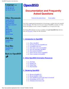 OpenBSD Frequently Asked Questions