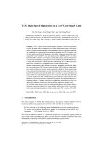 LNCSTTS: High-Speed Signatures on a Low-Cost Smart Card