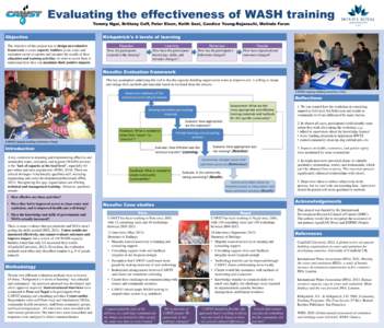 Evaluating the effectiveness of WASH training Tommy Ngai, Brittany Coff, Peter Elson, Keith Seel, Candice Young-Rojanschi, Melinda Foran Objective The objective of this project was to design an evaluative framework to as