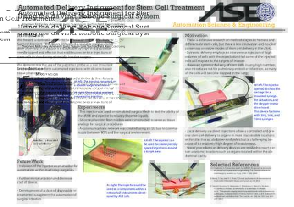 Automated Delivery Instrument for Stem Cell Treatment Using the daVinci Robotic Surgical System